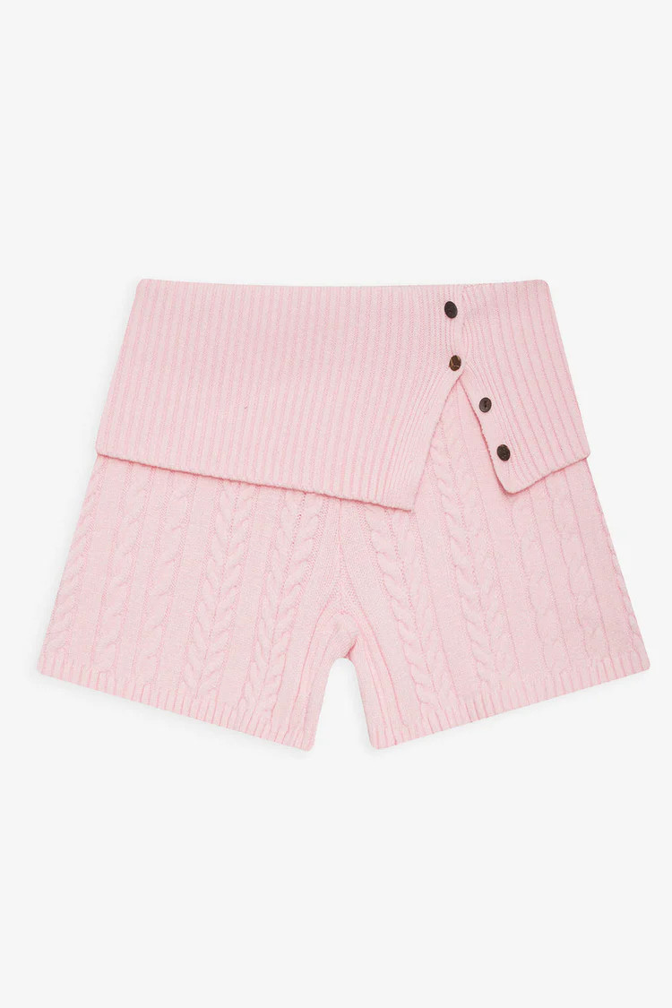 Nolan Cable Cloud Knit Mini Short - Rose Quartz | Frankies Bikinis