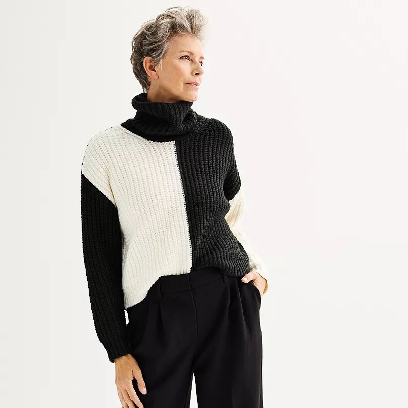 Women's For The Republic Colorblock Turtleneck Sweater
                    
                    
... | Kohl's