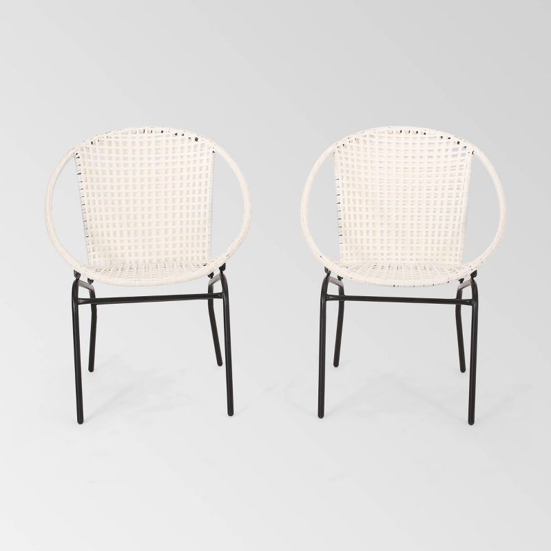 Java 2pk Faux Rattan Modern Club Chairs - Christopher Knight Home | Target