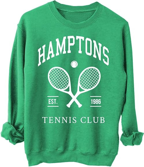 Adult Hamptons Men's Tennis Club Relaxed Sweatshirt, Vintage Lightweight Tennis Apparel | Amazon (US)