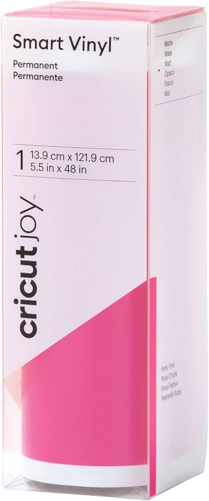 Cricut Smart Permanent Matte Vinyl (5.5in x 48in, Party Pink) for Joy machine - matless cutting f... | Amazon (US)