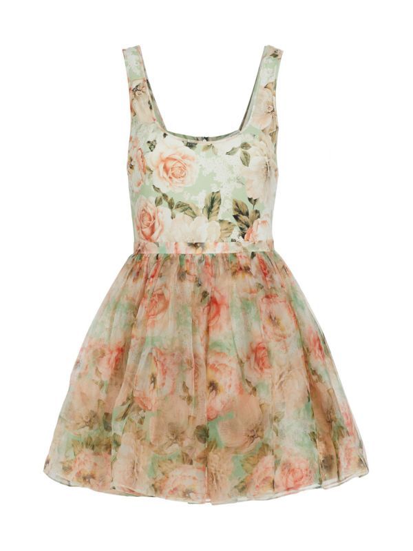 Chara Floral Chiffon Mini Dress | Saks Fifth Avenue OFF 5TH (Pmt risk)