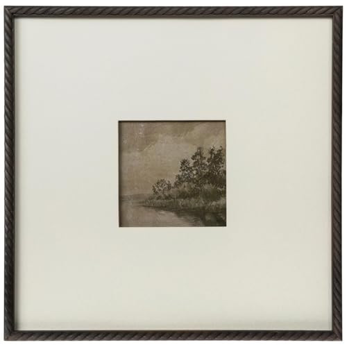 Hobby Lobby Moody Framed Landscape Wall Art, Brown Twisted Frame, White Mat, 15.5" x 15.63", Glass & Wood | Amazon (US)