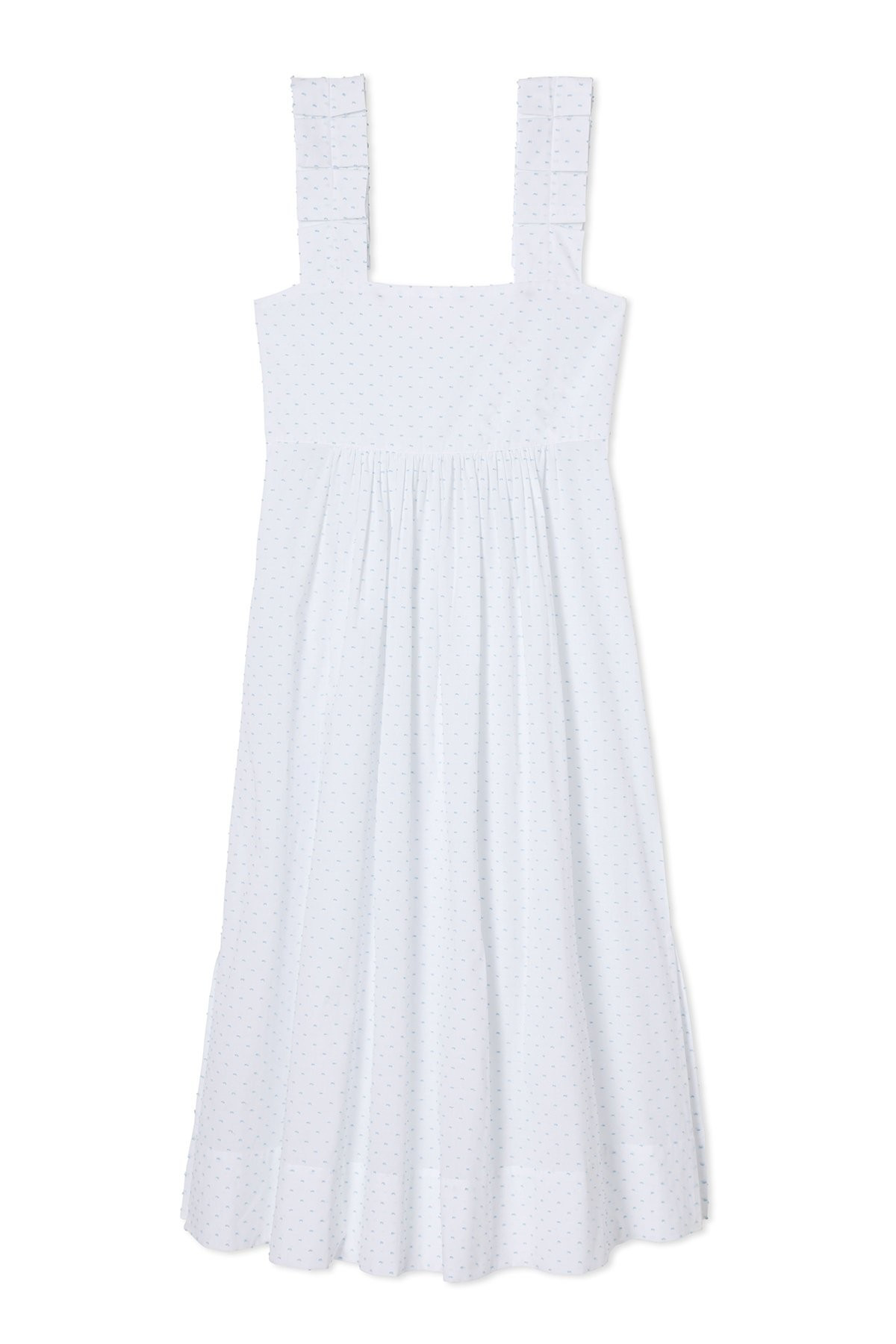 Lolly Lounge Dress in Powder Swiss Dot | LAKE Pajamas