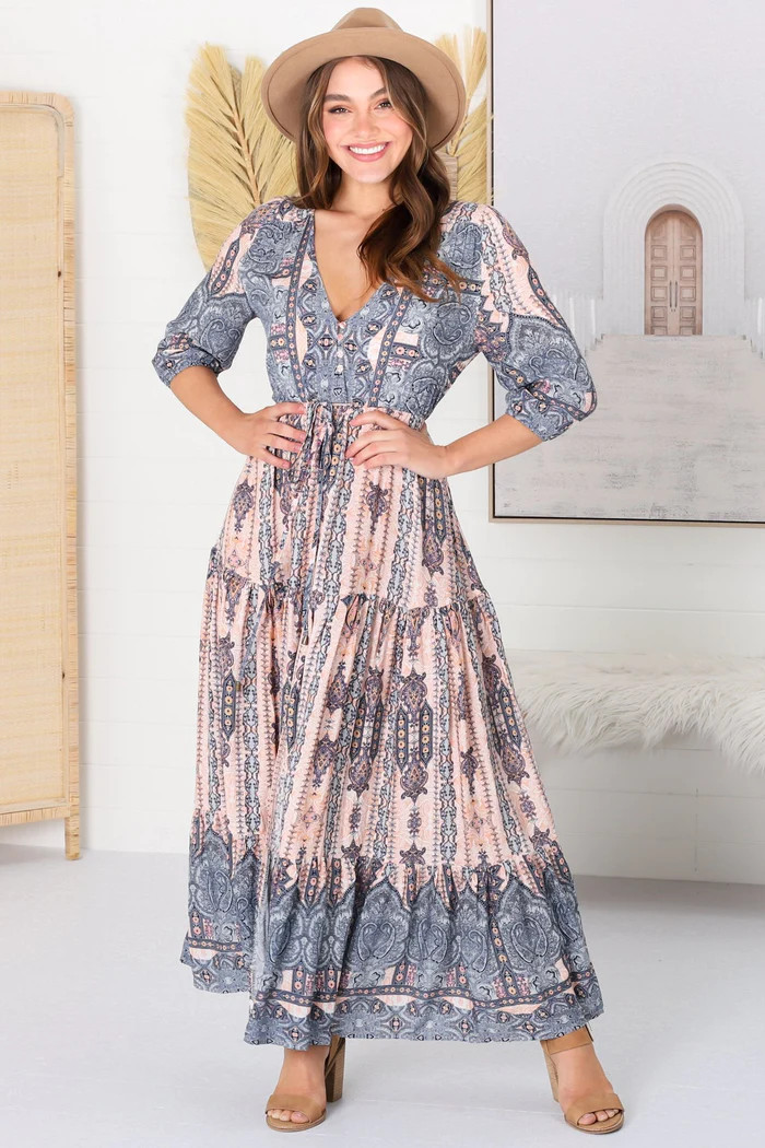 Tessa - Caribbean Maxi Dress | Salty Crush