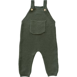 Mebie Baby Olive Knit Overalls for Infants and Toddlers: Sizes 0-3 Months to 2 Years | Mebie Baby