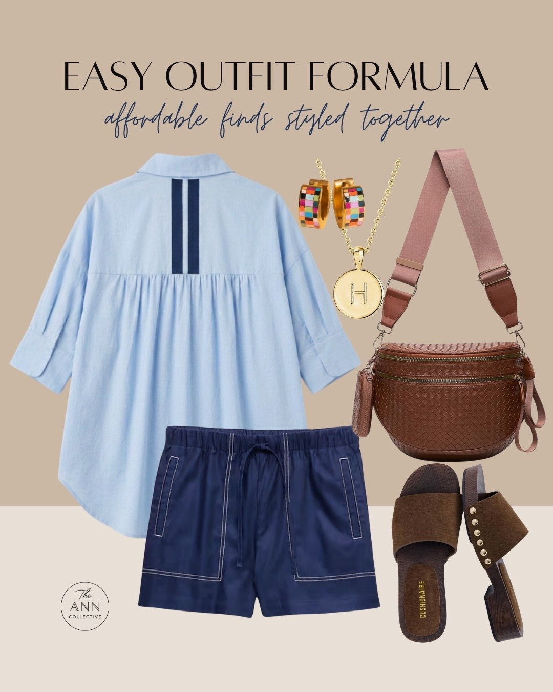 This outfit combines a relaxed blue button down, navy shorts, comfortable sandals, and a woven belt bag for an easy everyday look. The colorful earrings and necklace add just enough personality without overwhelming the outfit.

I love creating outfits from affordable finds that feel stylish, practical, and easy to wear.

It’s not about buying more clothes. It’s about putting the right pieces together.

#LTKStyleTip #LTKFashion #LTKSummer #LTKFindsUnder50 #AffordableStyle #EverydayStyle #SummerOutfit #tjmaxx #bananarepublicfactory
