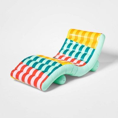 Angled Striped Pool Chaise Float - Sun Squad™ | Target