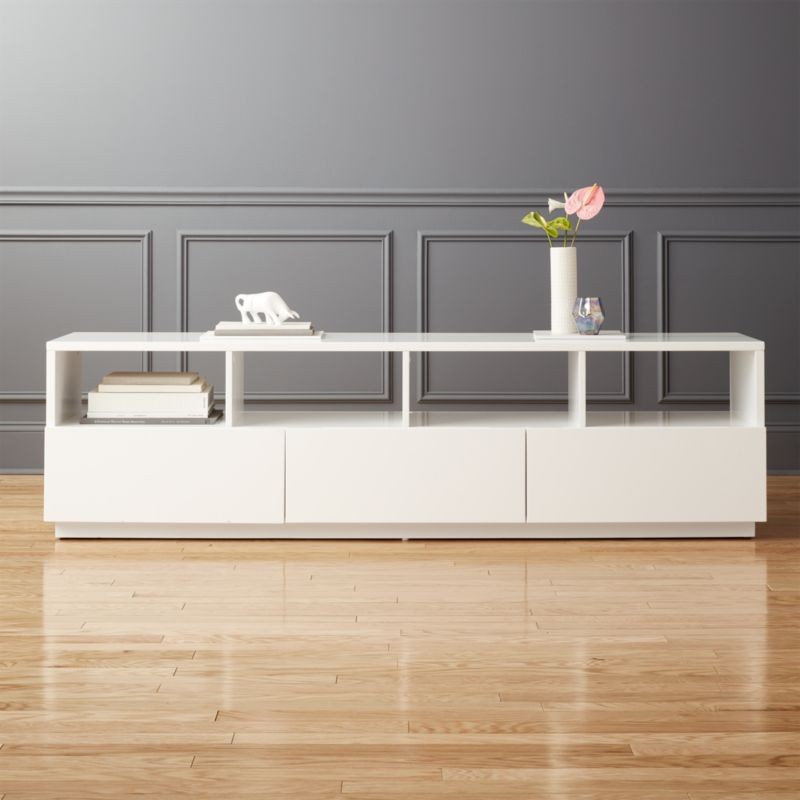 Chill Large White Media Console + Reviews | CB2 | CB2