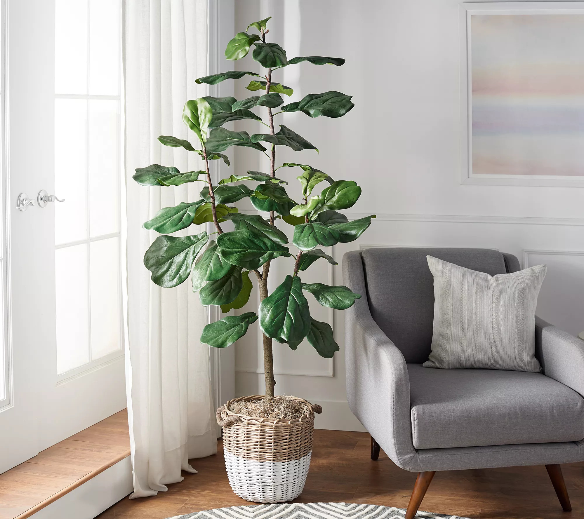 6' Faux Fiddle Leaf Tree in Starter Pot by Valerie | QVC