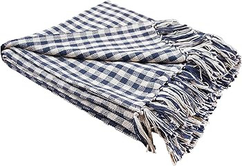 C&F Home Navy/Natural Gingham Check Gingham Throw Blanket Modern Blanket Soft Cozy for Couch Sofa... | Amazon (US)