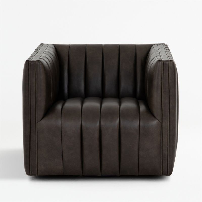 Cosima Leather Channel Tufted Chair | Crate and Barrel | Crate & Barrel