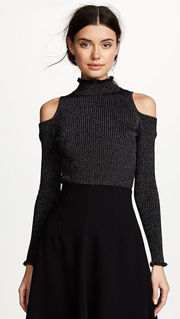 Open Shoulder Metallic Pullover | Shopbop