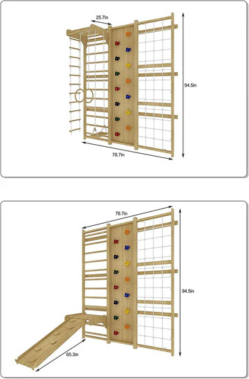 Swedish Ladder 9-in-1 Wall Gym Set | Avenlur Walnut | Avenlur