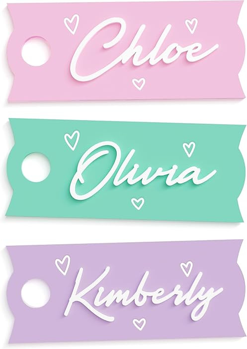 The Cotton & Canvas Co. Personalized Stanley Name Tag with Hearts, Stanley Name Plate, Acrylic Li... | Amazon (US)