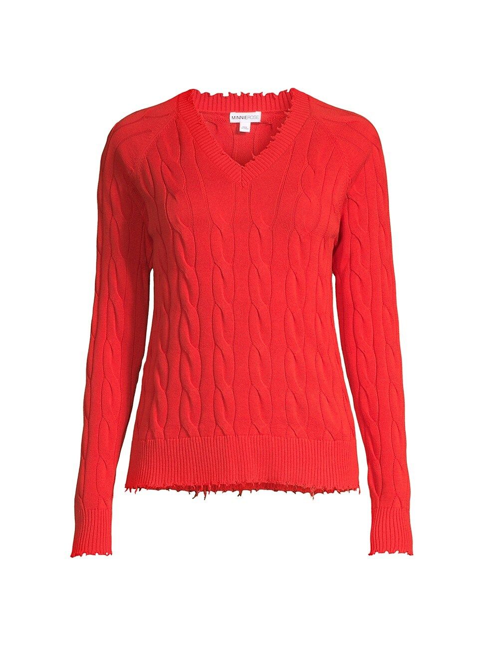 Frayed Cable-Knit Sweater | Saks Fifth Avenue