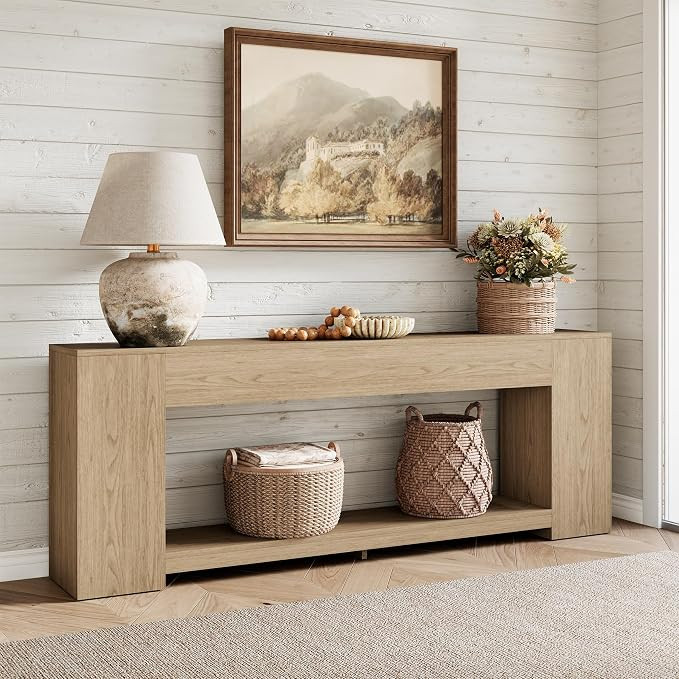 Console Table for Entry Way with Storage 86 Inch, Extra Long Sofa Table Behind Couch for Living R... | Amazon (US)
