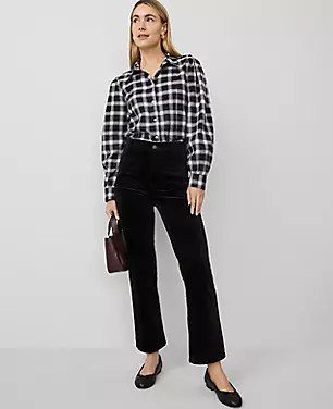 Weekend Stretch Velvet Patch Pocket Pant | Ann Taylor (US)