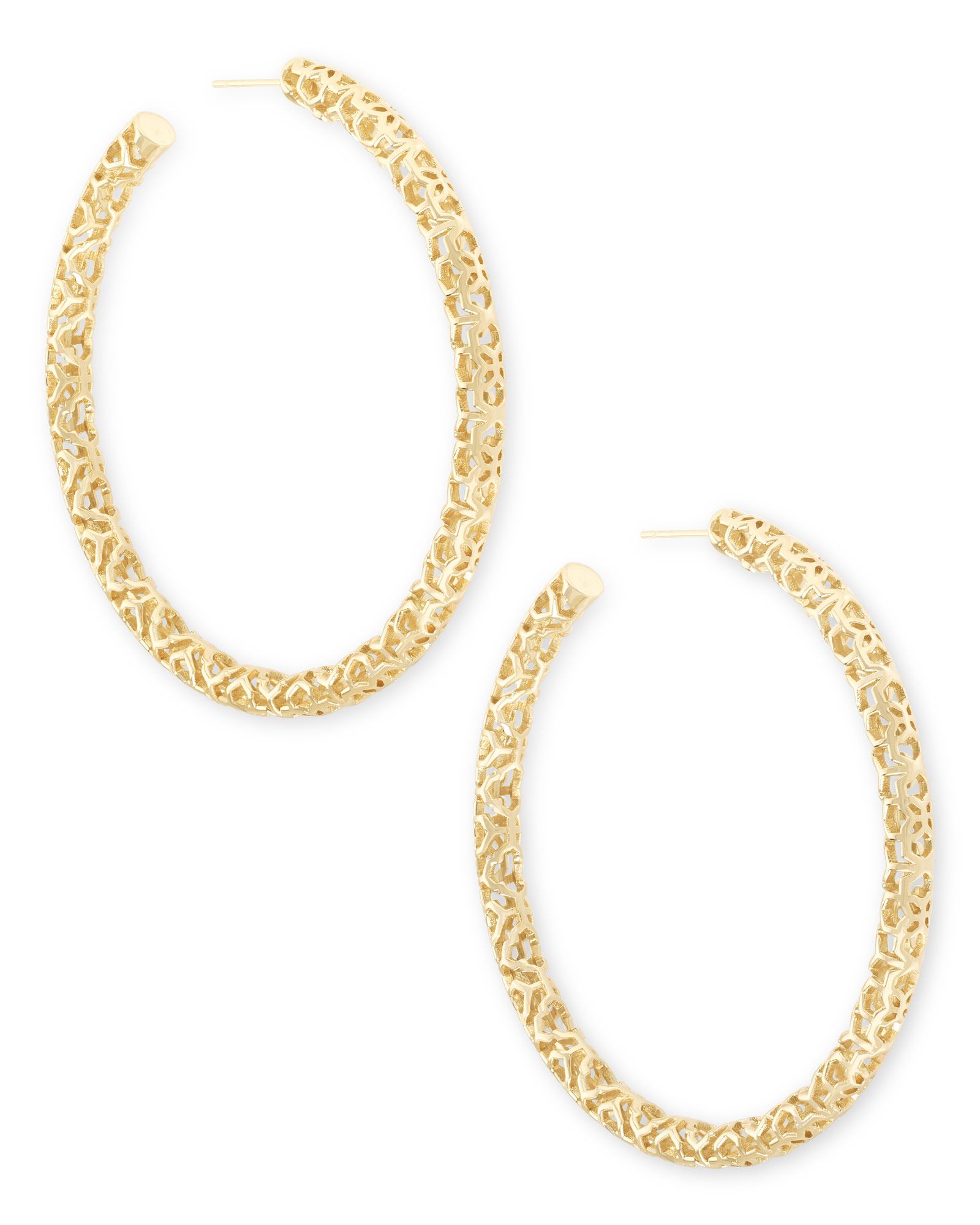 Maggie Hoop Earrings in Gold Filigree | Kendra Scott