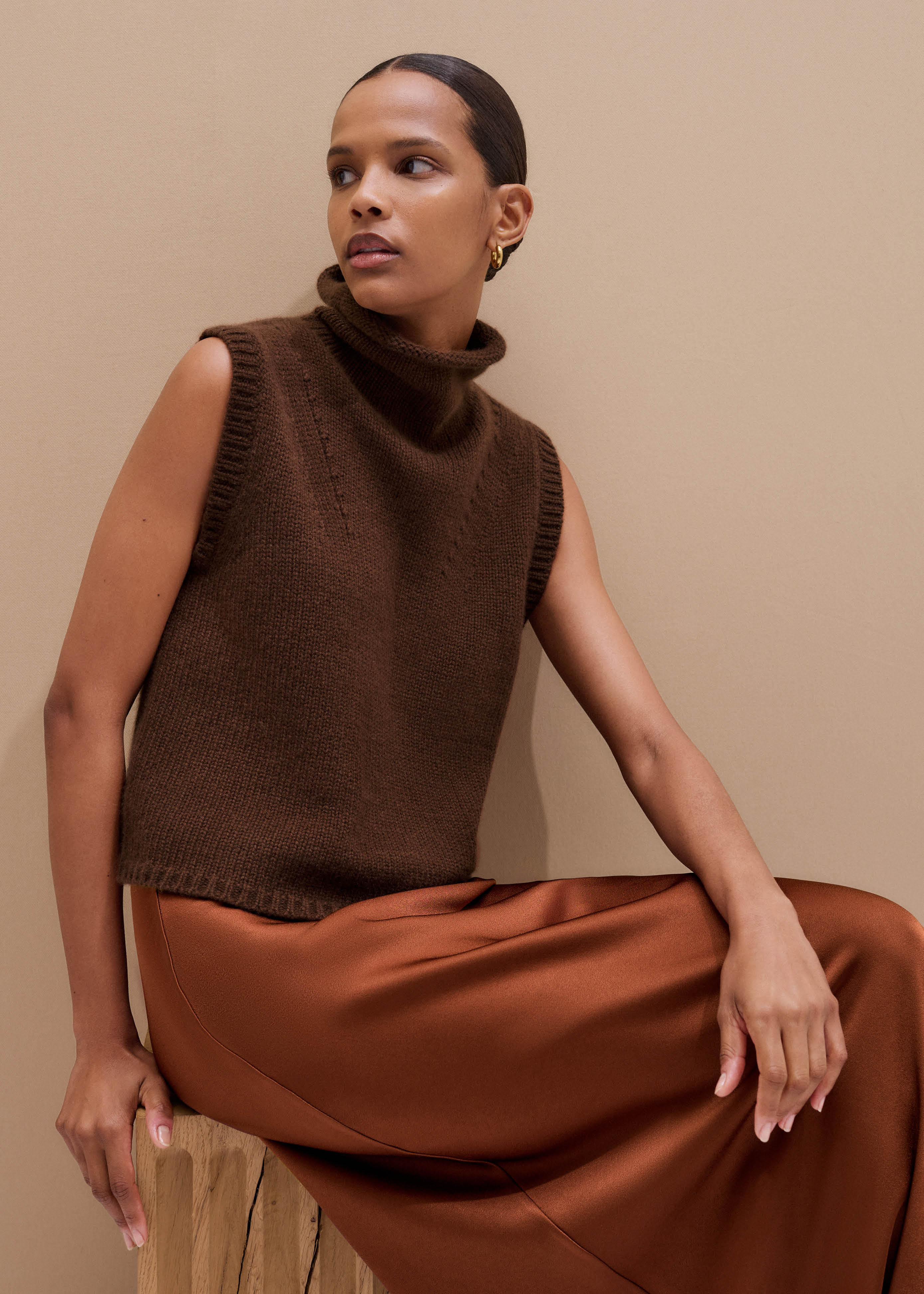 Straight Crop Vest Cashmere | ME+EM Global (Excluding US)