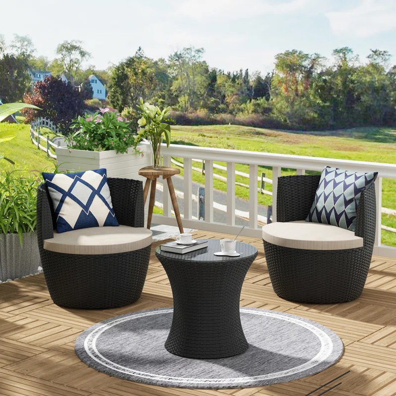 2 - Person Outdoor Seating Group with Cushions | Wayfair North America
