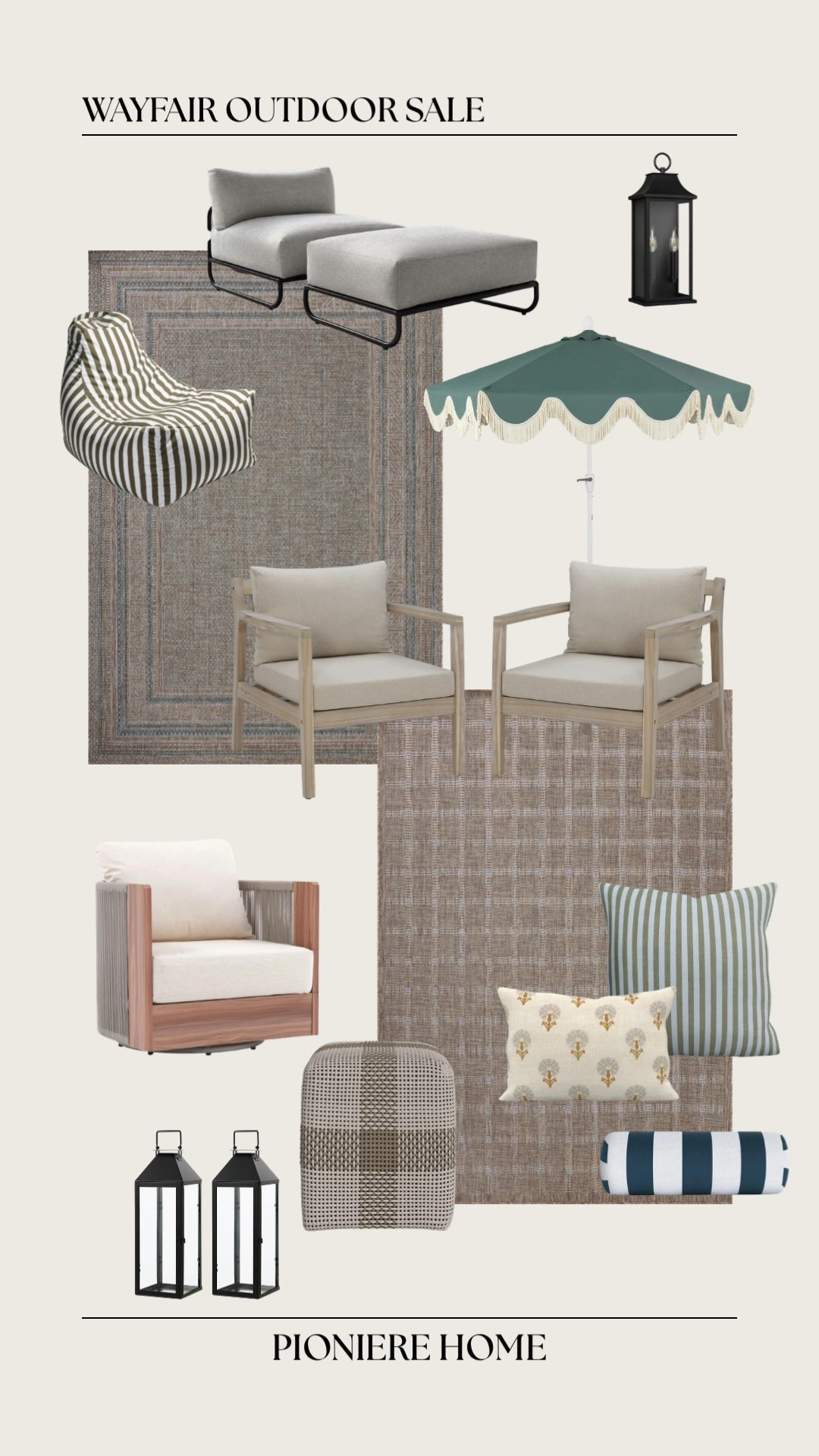 Wayfair Memorial Day sale. Outdoor furniture and decor on sale, outdoor lounge chairs, throw pillows, Amber Lewis x loloi outdoor rugs, affordable outdoor funds

#LTKSeasonal #LTKHome #LTKSaleAlert