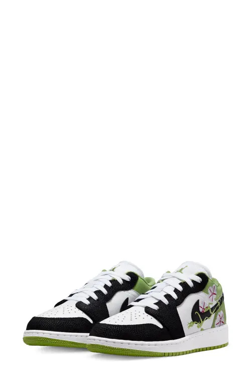 Nike Air Jordan 1 Low SE in White/Black/Green Lavender at Nordstrom, Size 7 M | Nordstrom