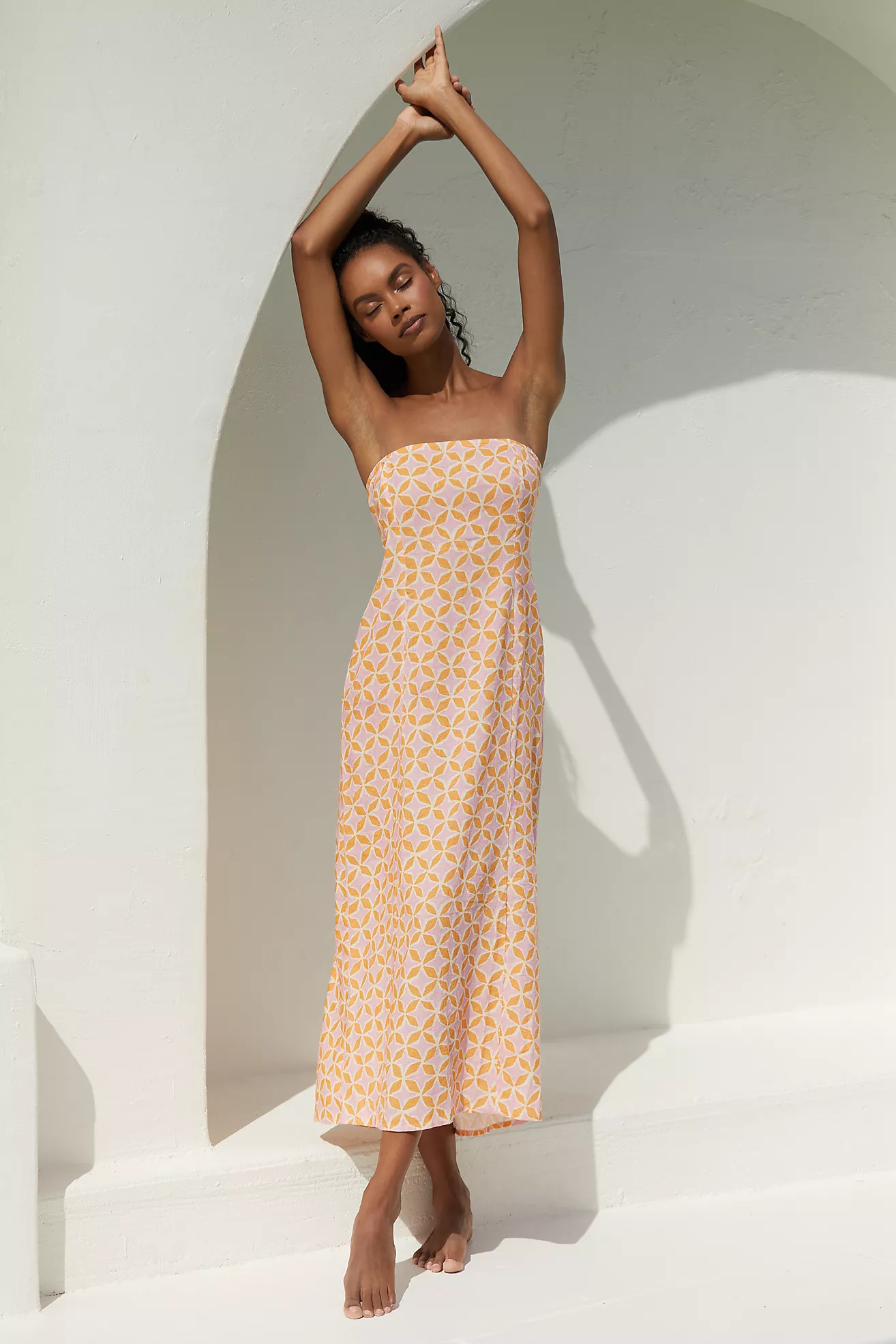 The Aliza Strapless Linen Maxi Dress | Anthropologie (US)
