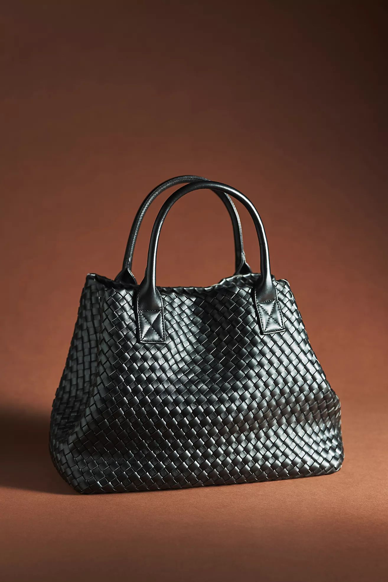 Woven Faux Leather Tote | Anthropologie (US)