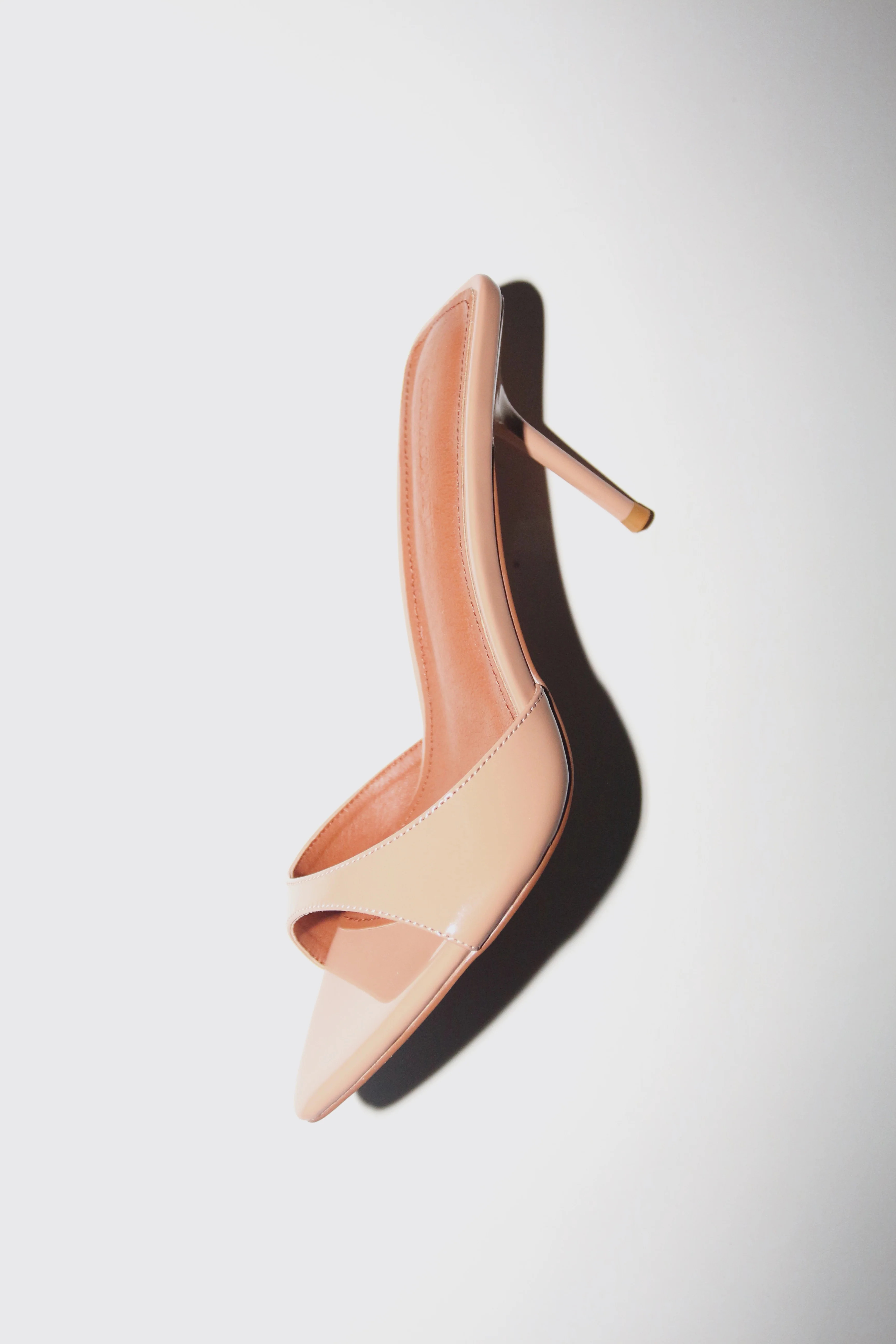 Zena Nude Patent Vegan Mules 80 mm | CULT OF COQUETTE