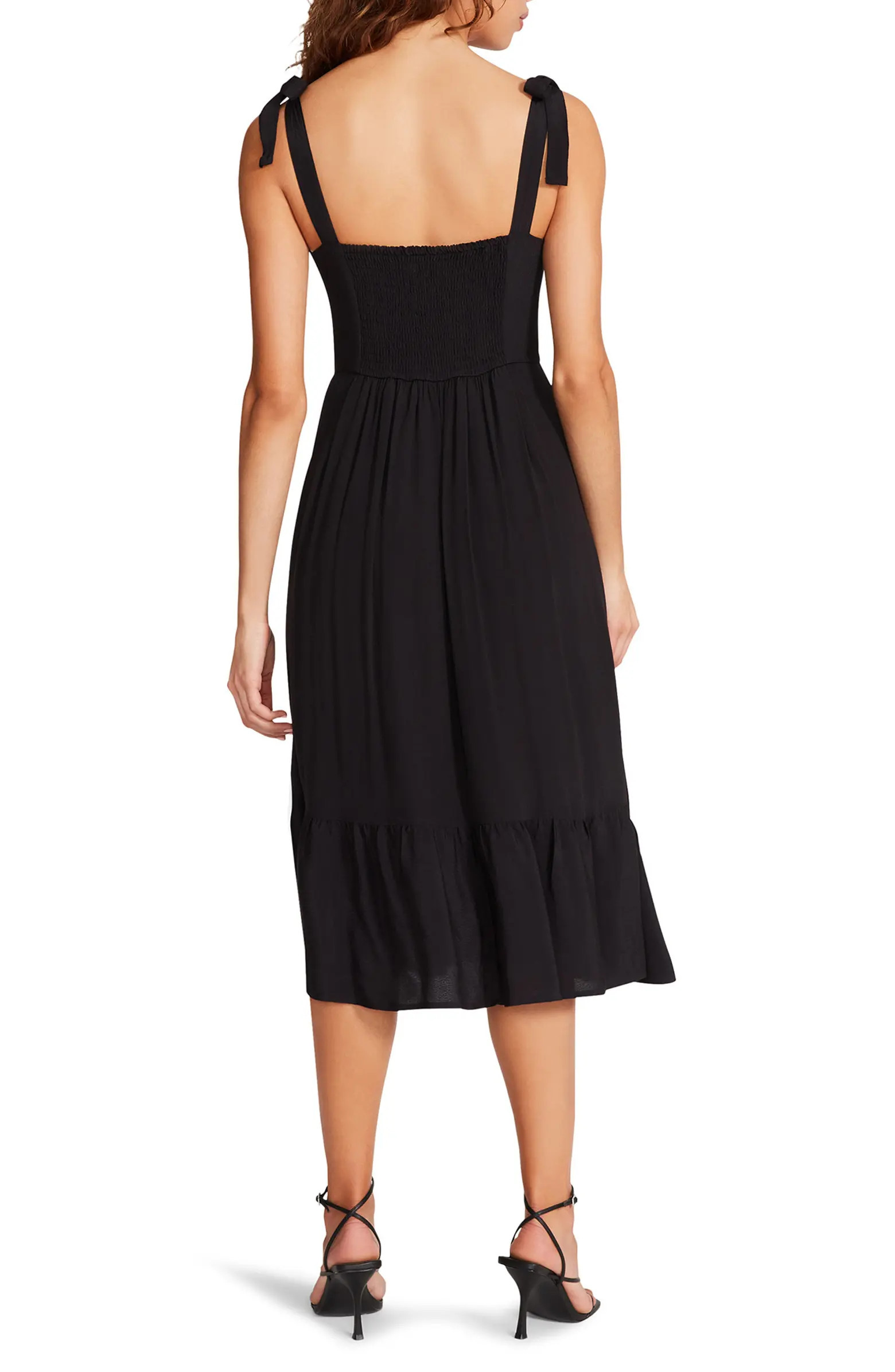 Sophia Rose Tie Strap Midi Sundress | Nordstrom