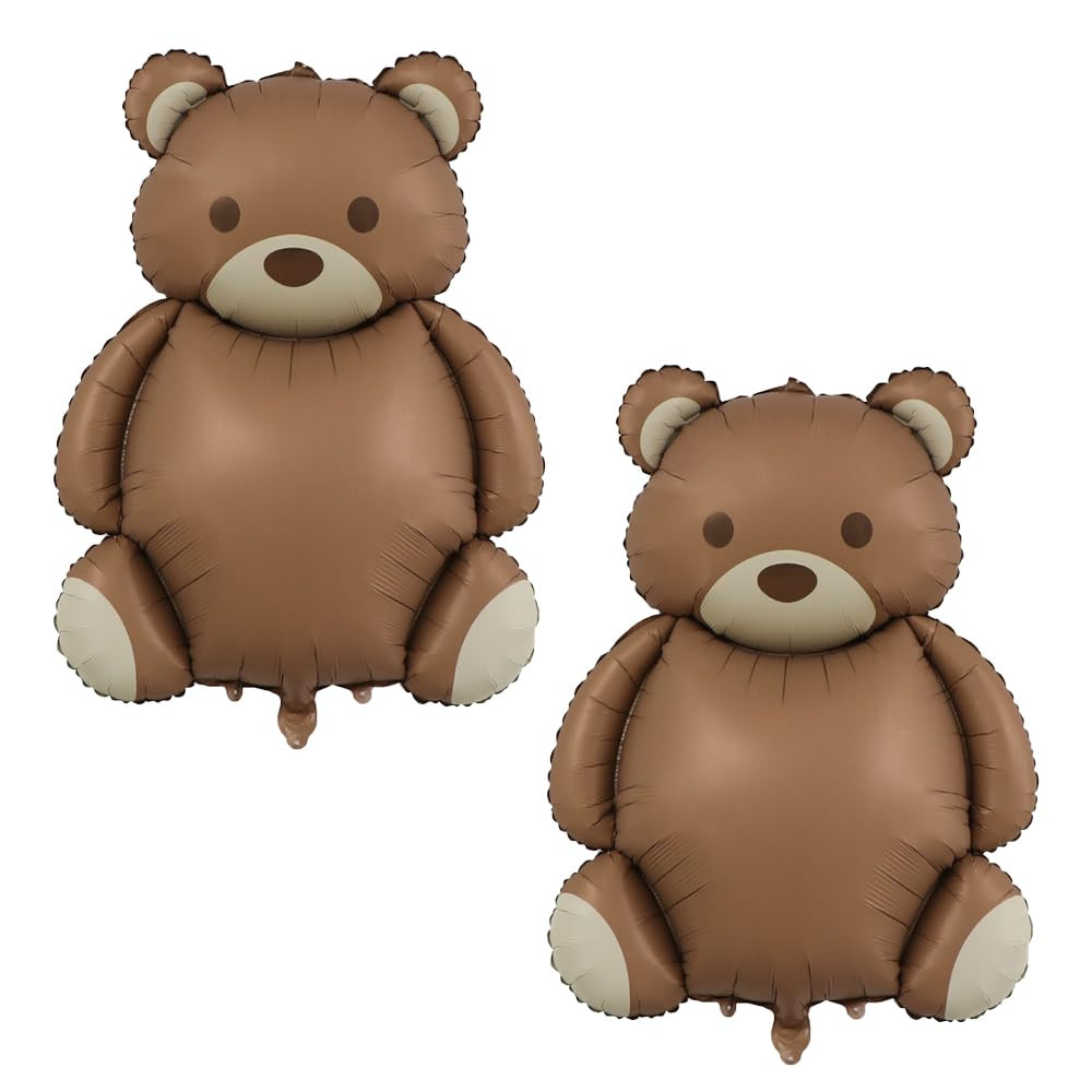HSC Baby Shower Balloon, Brown Balloons, Teddy Bear Balloon, 2pcs Foil Balloons for First Birthda... | Amazon (UK)