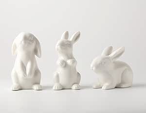 Ceramic White Rabbits Easter Bunny Decorations Porcelain Bunny Rabbit for Easter Decoration Ceram... | Amazon (US)