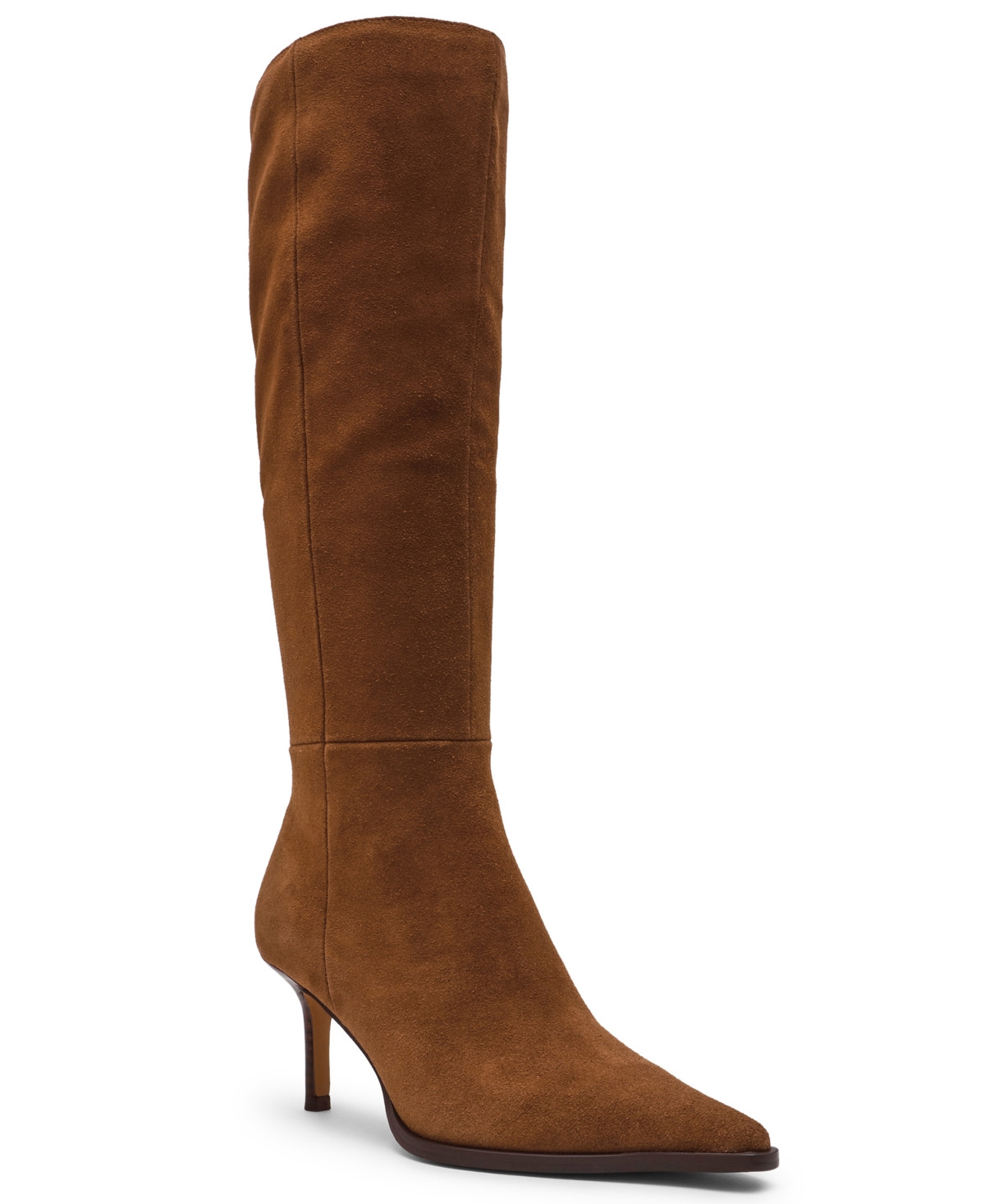 Steve Madden Women's Lingo Knee-High Pointed-Toe Stiletto Dress Boots - Chestnut Suede | Macy's
