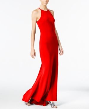 Calvin Klein Crepe Halter Gown | Macys (US)