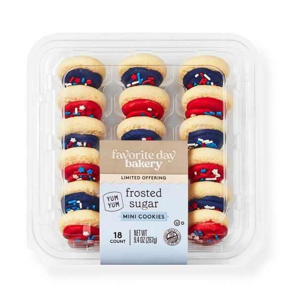 Red & Blue Mini Frosted Sugar Cookies - 18ct - Favorite Day™ | Target