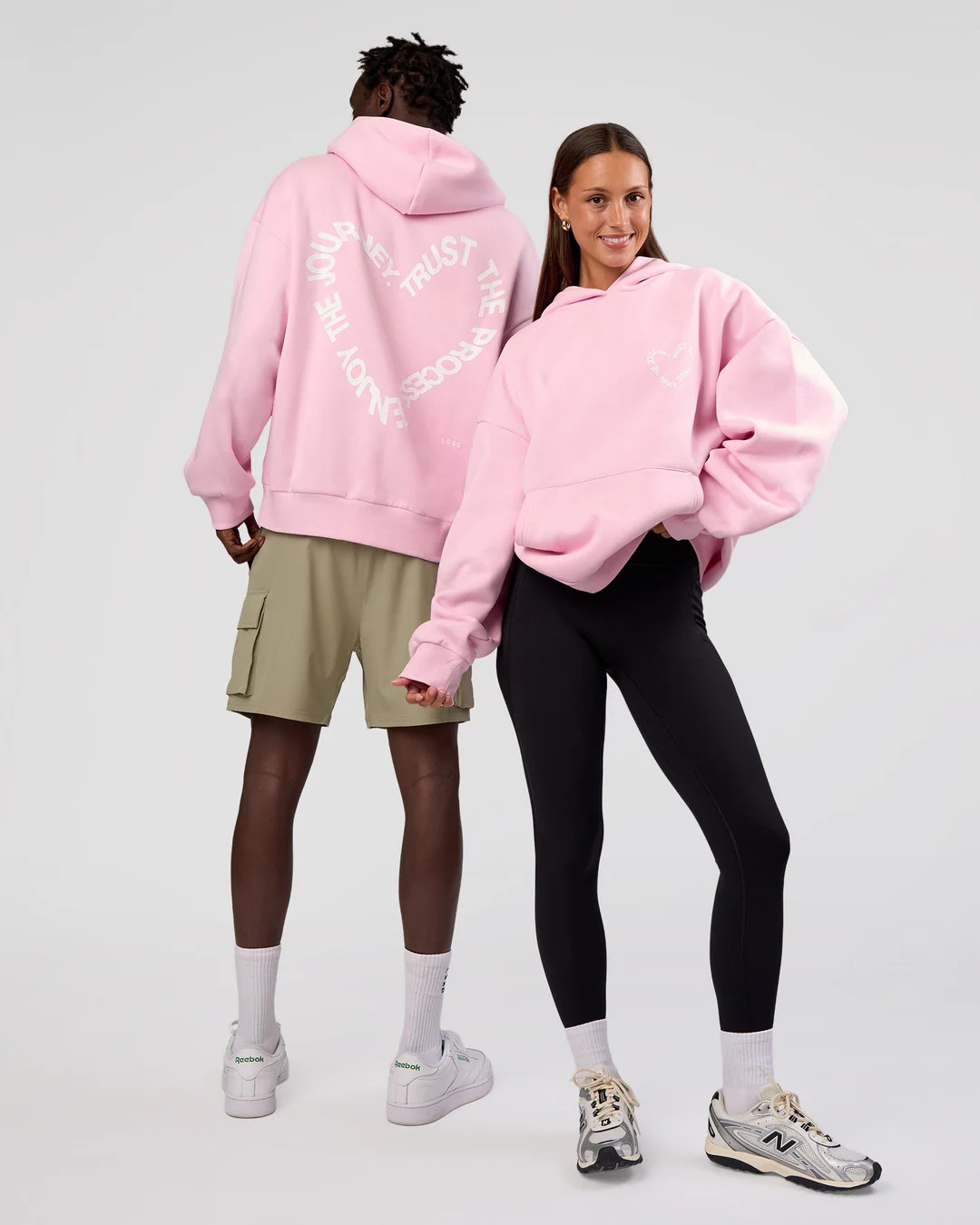 Unisex Love The Process Oversize Hoodie - Marshmallow-White | LSKD | LSKD
