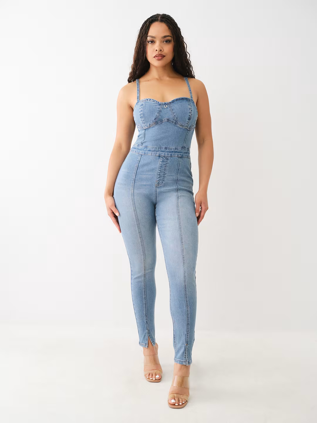 DENIM ZIP FITTED JUMPSUIT | True Religion