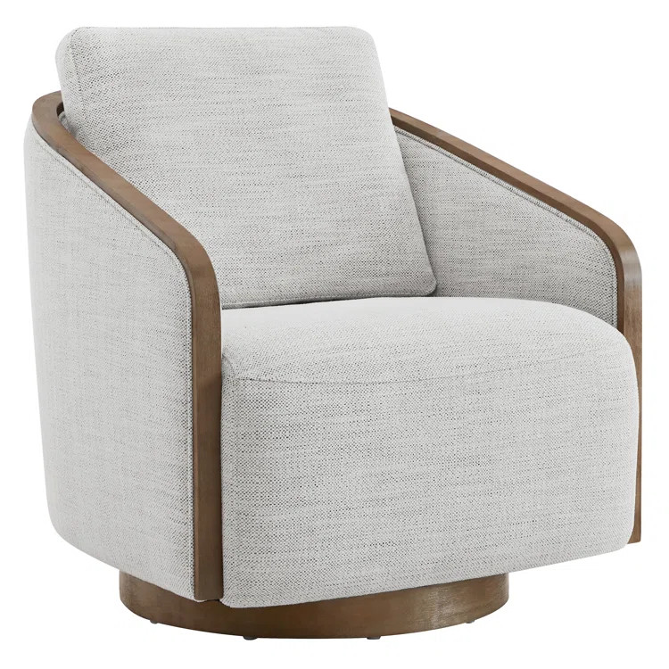 Nieve Upholstered Swivel Barrel Chair | Wayfair North America