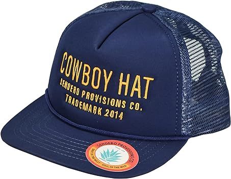 Cowboy Hat Embroidered Logo Snapback Trucker Cap Navy, One Size | Amazon (US)