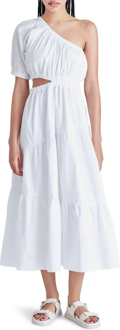 Leena Cutout One-Shoulder Cotton Midi Dress | Nordstrom