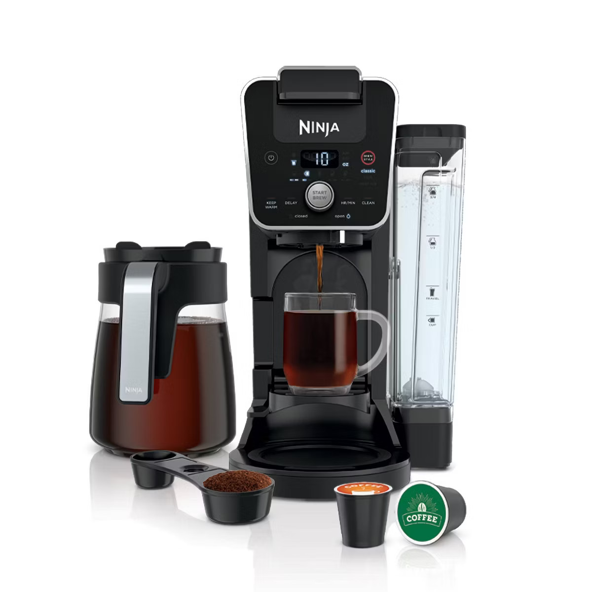Ninja DualBrew Coffee Maker, Single-Serve, Coffee Pod, and 12-Cup Drip Coffee Maker - CFP201 | Target