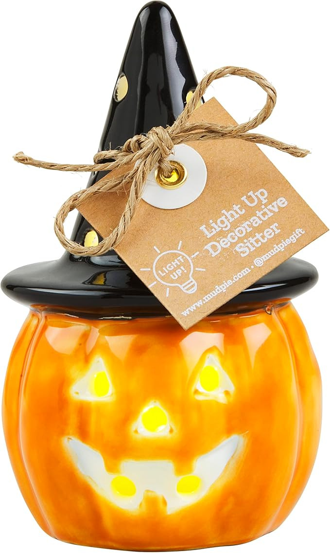 Mud Pie Light Up Holiday Sitter, Pumpkin | Interchangable Sitter for Base | Amazon (US)