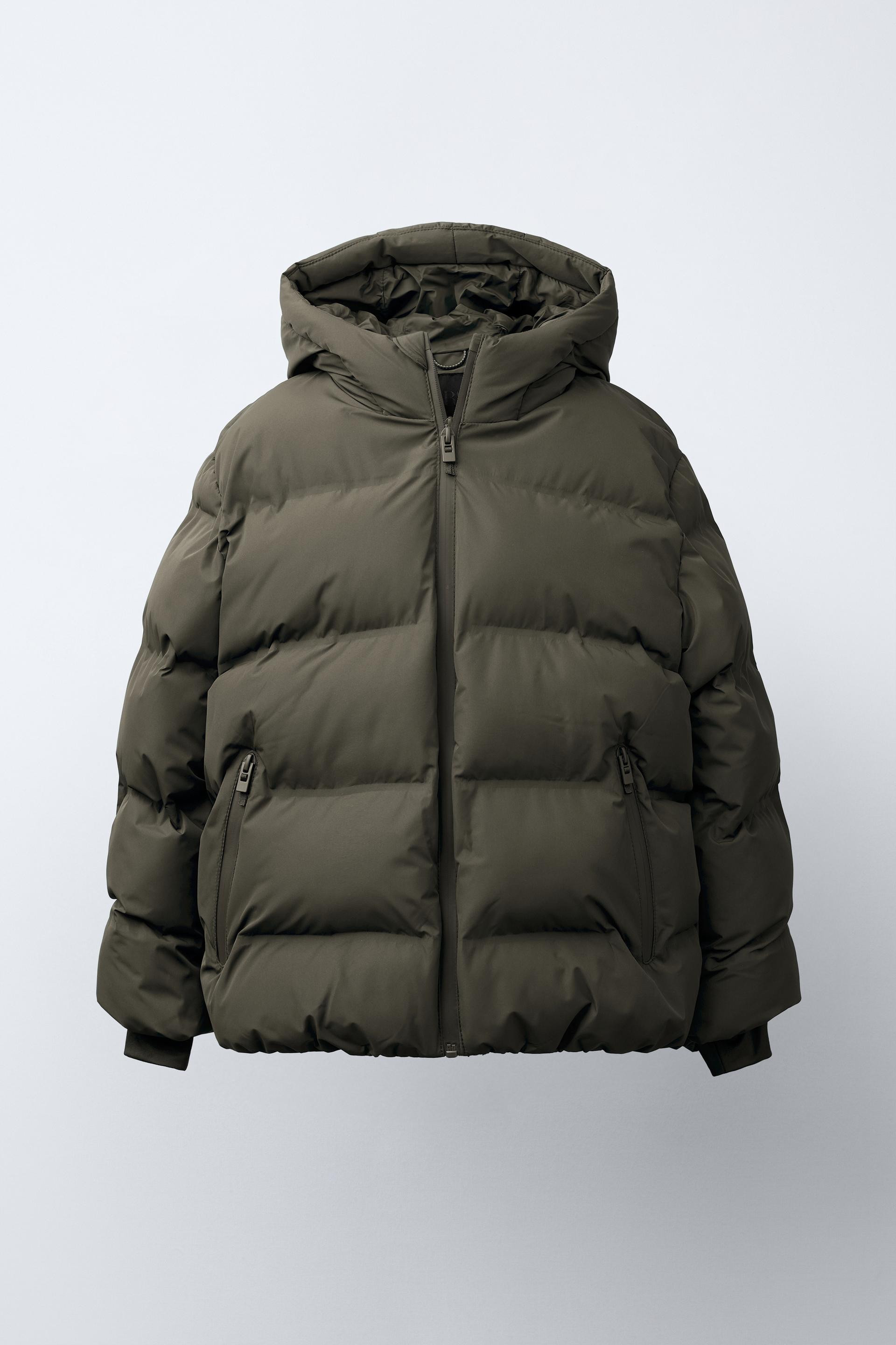 Zara - Water Repellent Label Puffer Coat - Brown / Taupe - 9-10 Years (55,1 Inches) - Kids | Zara US
