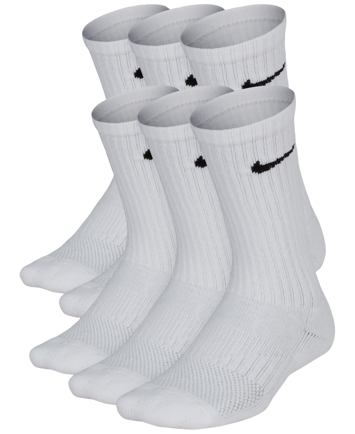 Nike Big Kids' Cushioned Crew Socks, 6 Pairs - White | Macy's