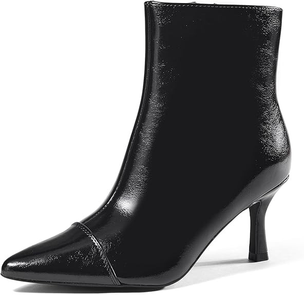 Elisabet Tang Ankle Boots Booties for Women Pointed Toe 3 Inches Heel Dress Comfy with Side Zippe... | Amazon (US)