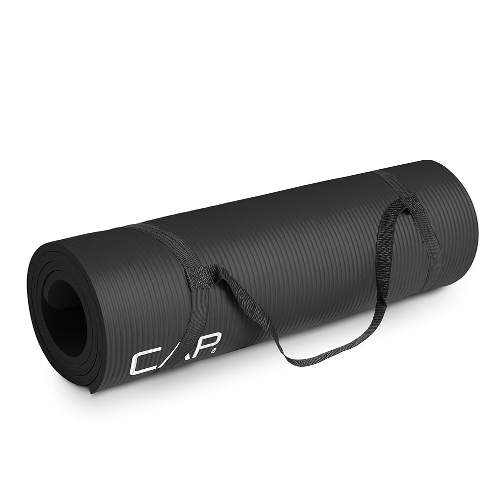 CAP Barbell 1/2-Inch High Density Exercise Yoga Mat with Strap | Multiple Options | Amazon (US)