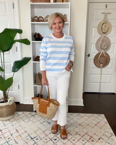 Small
Sweater, 28 jeans
White denim
White jeans outfit
Straw bag 
Slide
Sandals
Summer sweater
Coastal grandmother


#LTKFind #LTKstyletip #LTKSeasonal