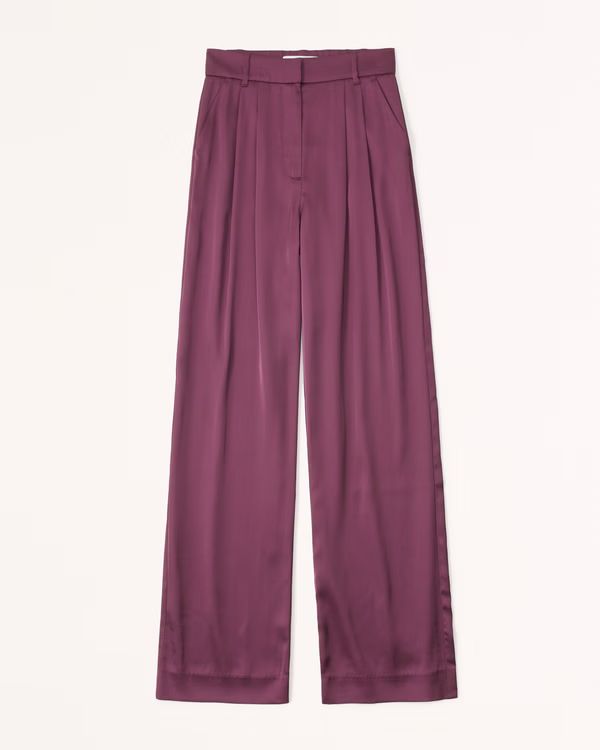 A&F Sloane Tailored Satin Pant | Abercrombie & Fitch (US)