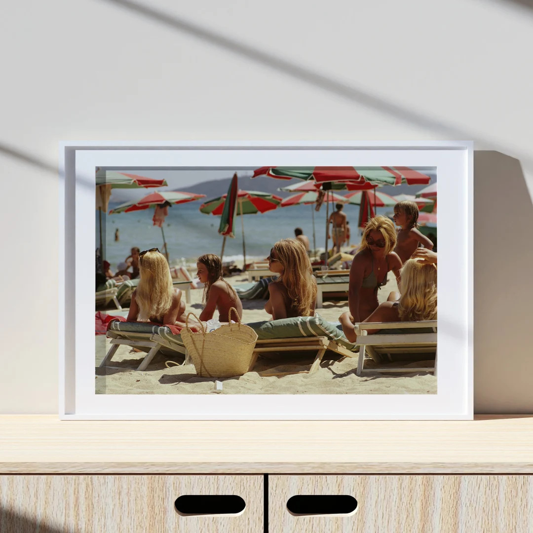 Slim Aarons Saint-tropez Beach Print Poster, Vintage Print, Photography Prints, High Society Phot... | Etsy (US)